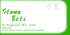 ilona beli business card